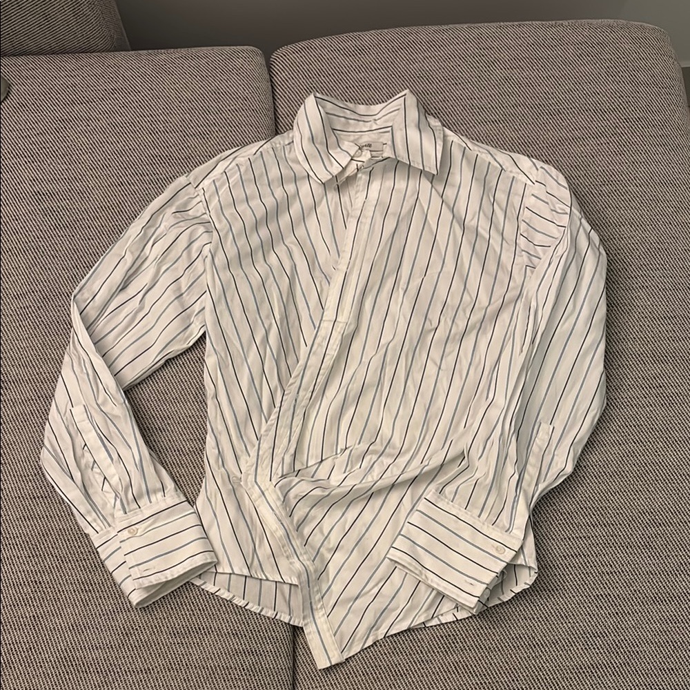 Madewell striped wrap shirt